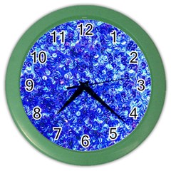 Blue Sequin Dreams Color Wall Clock by essentialimage