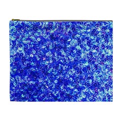Blue Sequin Dreams Cosmetic Bag (xl) by essentialimage