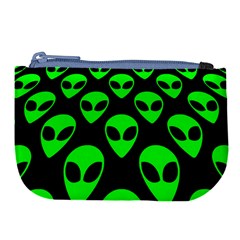 We Are Watching You! Aliens Pattern, Ufo, Faces Large Coin Purse by Casemiro