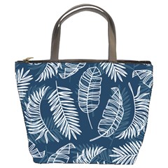 Blue Leaves Bucket Bag by goljakoff