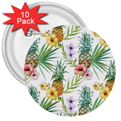 Tropical Pineapples 3  Buttons (10 Pack)  by goljakoff