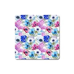 Purple Flowers Square Magnet by goljakoff