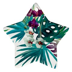 Tropical Flowers Star Ornament (two Sides) by goljakoff