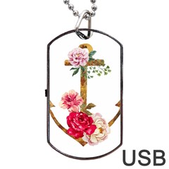 Flowers Anchor Dog Tag Usb Flash (two Sides) by goljakoff