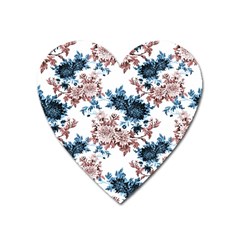 Blue And Rose Flowers Heart Magnet by goljakoff