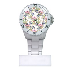 Garden Flowers Pattern Plastic Nurses Watch by goljakoff