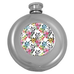 Summer Flowers Round Hip Flask (5 Oz) by goljakoff