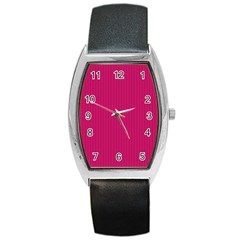 Peacock Pink & White - Barrel Style Metal Watch