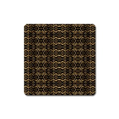 Luxury Golden Oriental Ornate Pattern Square Magnet by dflcprintsclothing