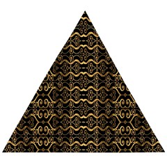 Luxury Golden Oriental Ornate Pattern Wooden Puzzle Triangle by dflcprintsclothing