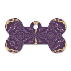 Purple And Gold Dog Tag Bone (one Side)
