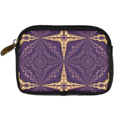 Purple And Gold Digital Camera Leather Case by Dazzleway