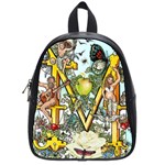 The Illustrated Alphabet - M - by LaRenard School Bag (Small) Front