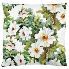 White Flowers Large Flano Cushion Case (one Side) by goljakoff