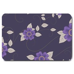 Purple Flowers Large Doormat  by goljakoff