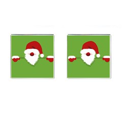 Santa Claus Hat Christmas Cufflinks (square) by Mariart