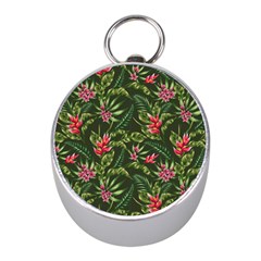 Tropical Flowers Mini Silver Compasses by goljakoff