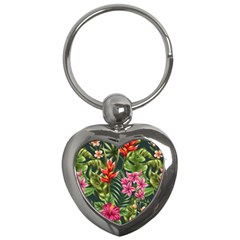 Tropical Flowers Key Chain (heart) by goljakoff