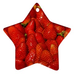 Colorful Strawberries At Market Display 1 Ornament (star) by dflcprintsclothing