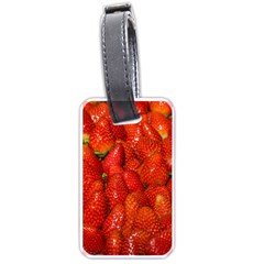 Colorful Strawberries At Market Display 1 Luggage Tag (one Side) by dflcprintsclothing