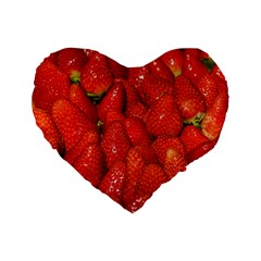 Colorful Strawberries At Market Display 1 Standard 16  Premium Flano Heart Shape Cushions