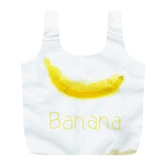 Banana Fruit Watercolor Painted Full Print Recycle Bag (l) by Mariart