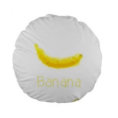 Banana Fruit Watercolor Painted Standard 15  Premium Flano Round Cushions