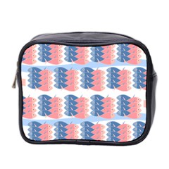 Fish Texture Rosa Blue Sea Mini Toiletries Bag (two Sides) by HermanTelo