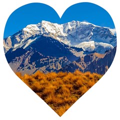 Aconcagua Park Landscape, Mendoza, Argentina Wooden Puzzle Heart by dflcprintsclothing