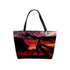 Mountain Bike Parked At Waterfront Park003 Classic Shoulder Handbag by dflcprintsclothing