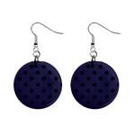 Large Black Polka Dots On Astral Aura - Mini Button Earrings Front