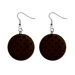 Large Black Polka Dots On Brunette Brown - Mini Button Earrings Front