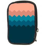 Flat ocean palette Compact Camera Leather Case Front