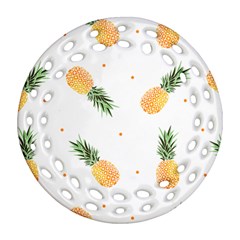 Pineapple Pattern Round Filigree Ornament (two Sides) by goljakoff