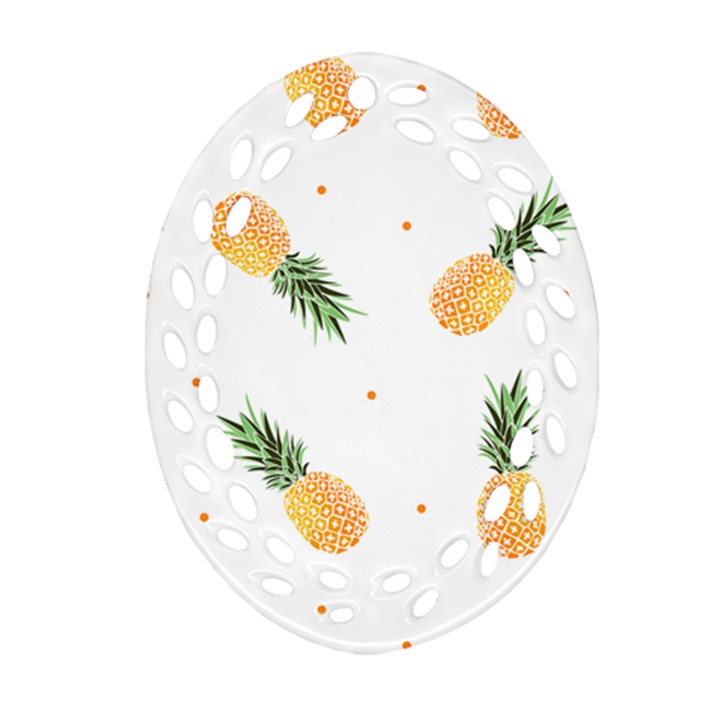 Pineapple pattern Oval Filigree Ornament (Two Sides)