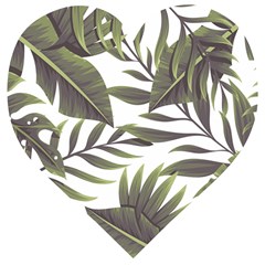 Tropical Leaves Wooden Puzzle Heart by goljakoff