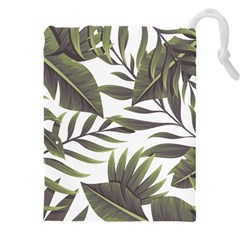 Tropical Leaves Drawstring Pouch (4xl) by goljakoff