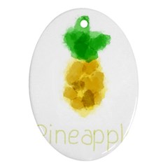 Pineapple Fruit Watercolor Painted Ornament (oval)