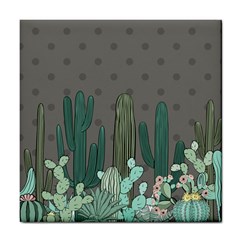 Cactus Plant Green Nature Cacti Tile Coaster
