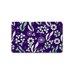 Floral Blue Pattern  Magnet (name Card) by MintanArt