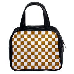Checkerboard Gold Classic Handbag (two Sides) by impacteesstreetweargold