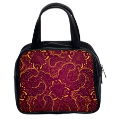 Golden Red Pattern Classic Handbag (two Sides) by designsbymallika