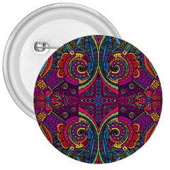 Colorful Boho Pattern 3  Buttons by designsbymallika