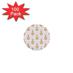 Heart Pineapple 1  Mini Buttons (100 Pack)  by designsbymallika