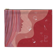 Online Woman Beauty Pink Cosmetic Bag (xl) by Mariart