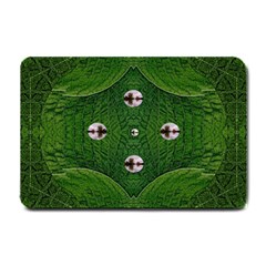 One Island In A Safe Environment Of Eternity Green Small Doormat  by pepitasart