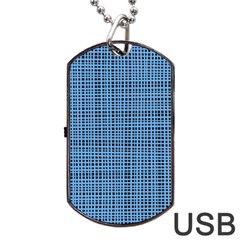 Blue Knitting Pattern Dog Tag Usb Flash (two Sides) by goljakoff