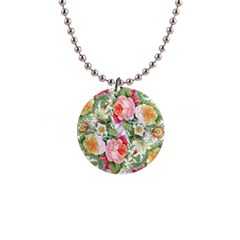 Vintage Flowers 1  Button Necklace by goljakoff