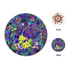 Vibrant Abstract Floral/rainbow Color Playing Cards Single Design (round) by dressshop