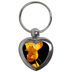 Yellow Poppies Key Chain (heart)